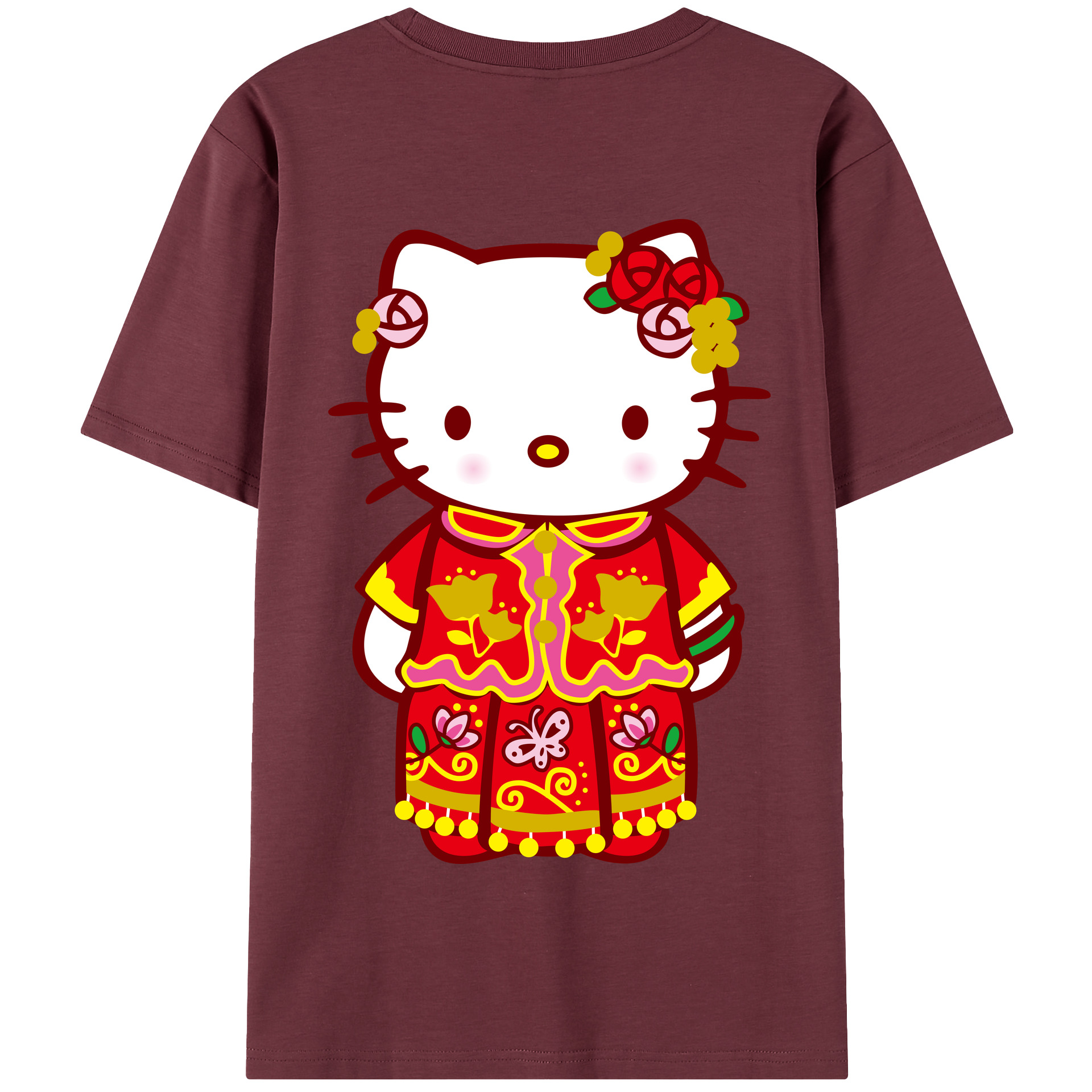（画像用） Hello Kitty ハローキティ 綿100％半袖Tシャツ（背面プリント）